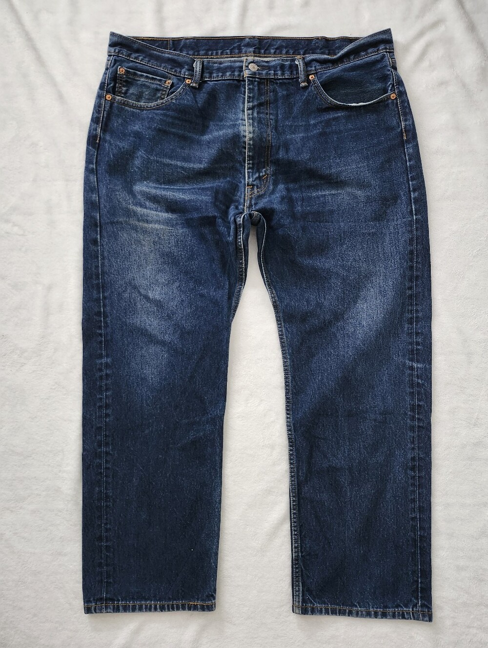 LEVI'S 505 Jeans Classic Straight Fit Medium Blue Fade Jeans Men's Size 42x30